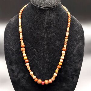 Bohemian Multi Tonal Brown Textured Beaded Necklace
